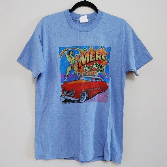 Vintage  T Shirt The Merc Hot Rod Men's Tee Medium - Picture 1 of 6